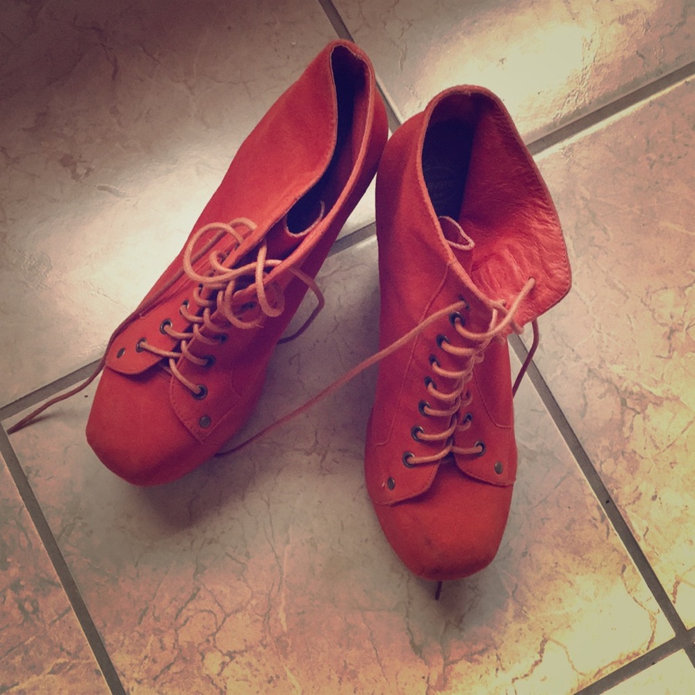 Jeffrey Campbell Orange Platform Heels